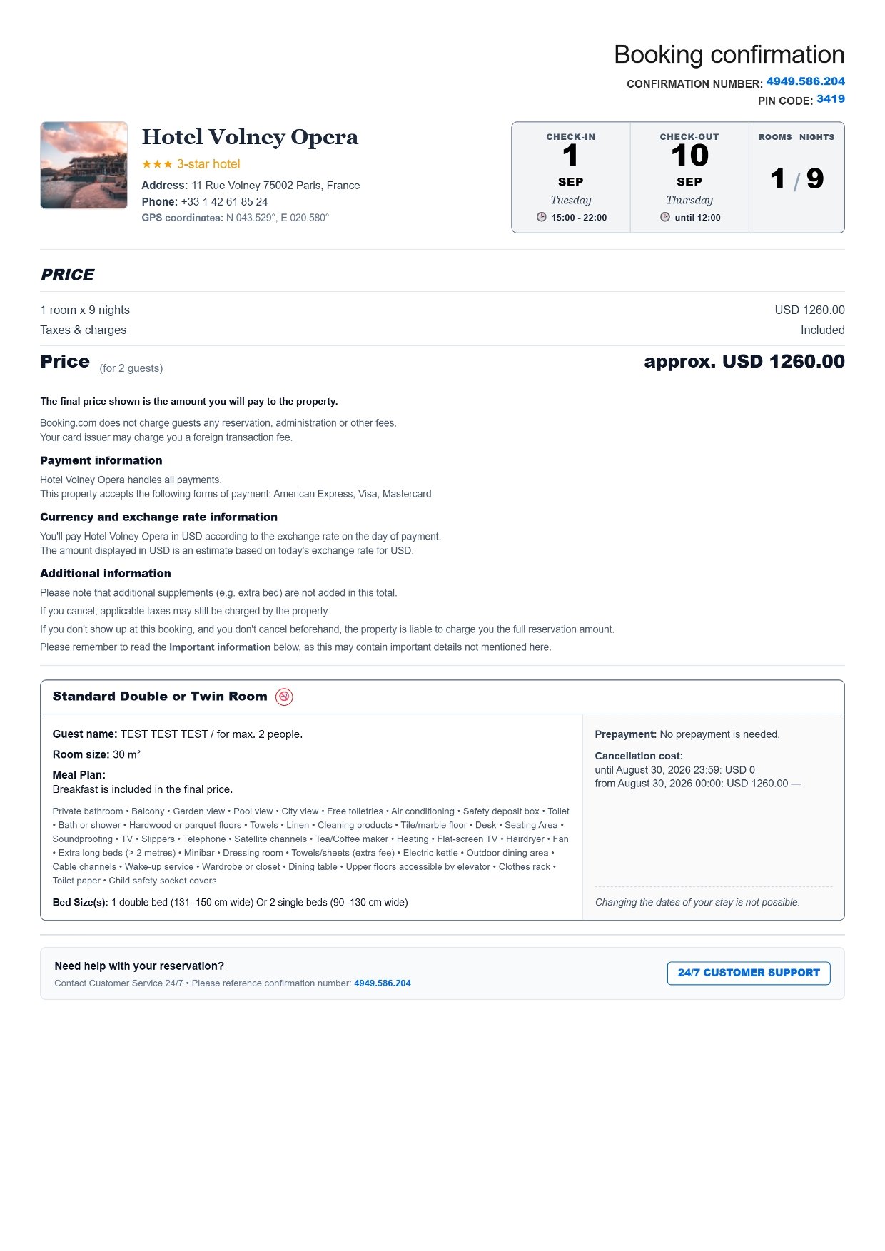 Sample of Booking Voucher Style